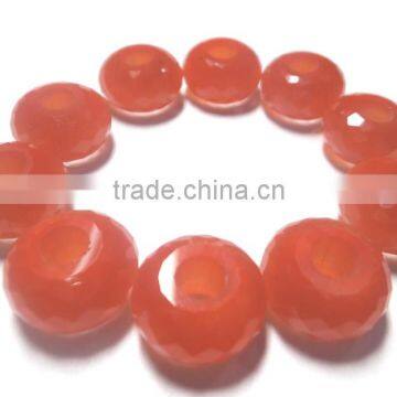 AAA Chinese Orange Cats Eye Stylist Roundel Big Hole Beads photo-3