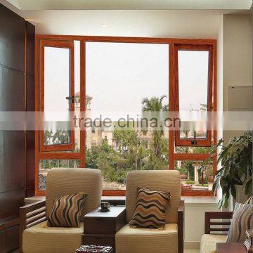 Wood Color Aluminum Casement Windows