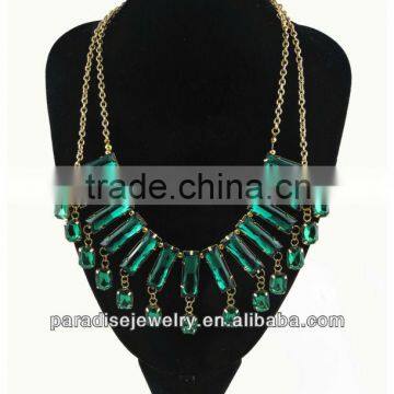 2013 New fashion necklace with emerald rhinestone-N330033