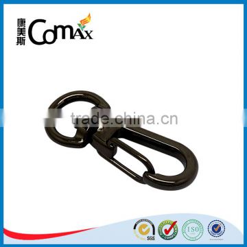 Small black metal d ring snap hook for bag