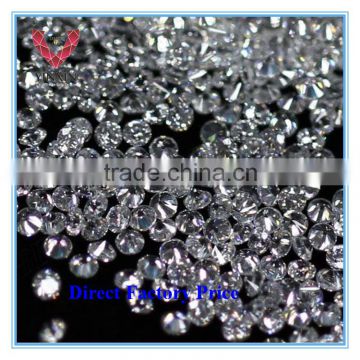 1.2mm White Color Round Shape Cubic Zirconia Fashion in Stock Factory