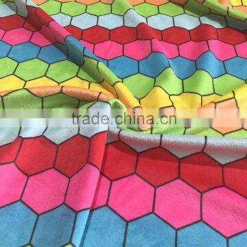 2016 Unique Style 100% polyester Colorful Hexagon Print Fabric