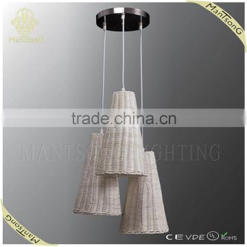 2015 new products large white rattan wicker light fixtures pendant lamp