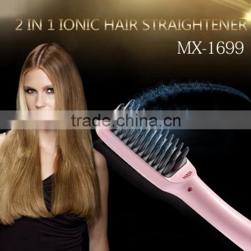 Professional beauty machine top selling 2 in 1 best hair brush to straighten hair