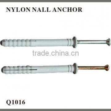 Hammer drive expanded nylon plug with nail