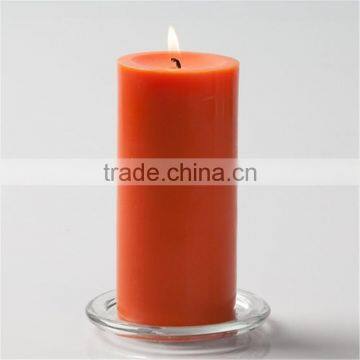 Hand Poured Orange Pillar Candle for Sale