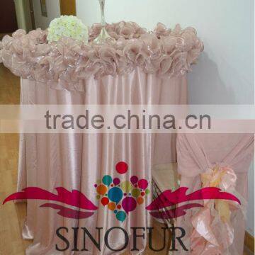 Ruffled table skirt table cloth for wedding