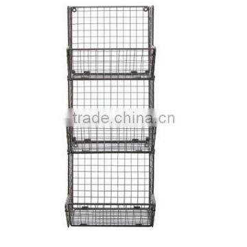 Rustic Metal Wire 3 Tier Wall Mounted Rack photo-2