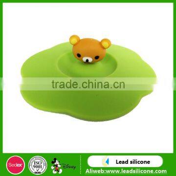 Food Grade Silicone Rubber Coffee Cup Lid, Custom Cartoon Silicone Cup Cover photo-3