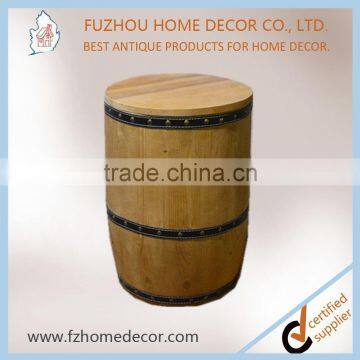 2017 Latest Antique Decorative Wooden Storage Organizer Cask With Barrel Shape photo-4