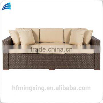 Commercial rattan three seater lounge sofa