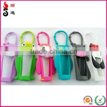 Cute silicone purple penguin lip gloss case