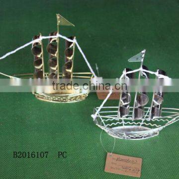 Iron Boat Shape Crafts With Sails for Decoration