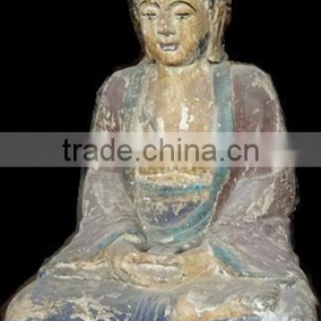 Antique wooden sitting Buddha statues,Religious sculptures