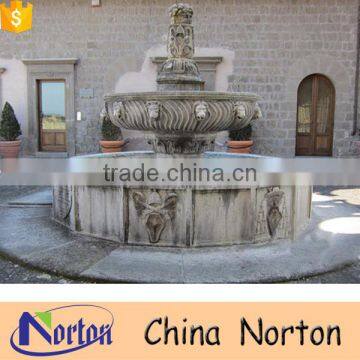 Antique lion head carved stone fountain NTMF-W233A