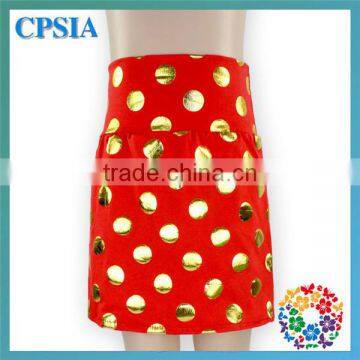 Hot Pink Gold Polka Dot Fashion Super Mini Newest Model Kids Sequin Skirt photo-6
