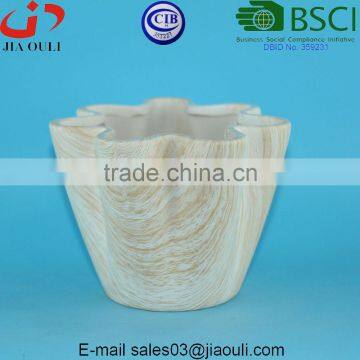 Popular Sales Flower Shape Wooden Design Ceramic Garden Planters photo-4