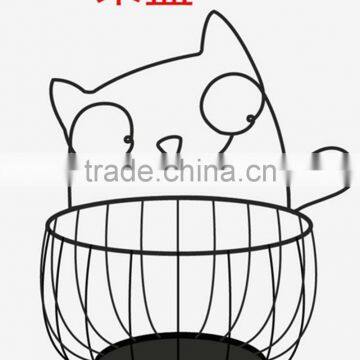 2017 handmade animal design metal wire decorative fruit basket