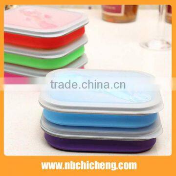 Food Grade Silicone Lunch Box, Collapsible Lunch Bento Box, Foldable Silicone Food Boxes photo-3
