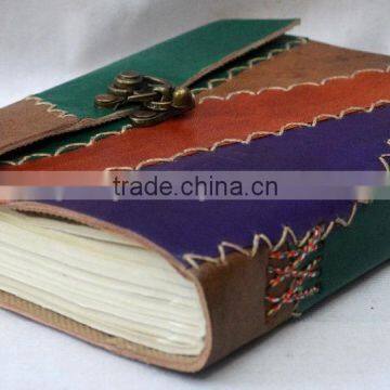 Handmade Vintage Multi Color Leather Notebook With Clasp photo-3