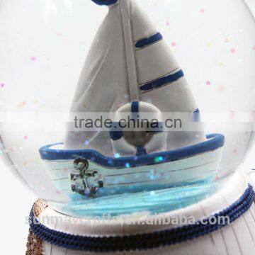 Custom Polyresin Sea S-style Nauigatian Music Snow Globe for Sale photo-6