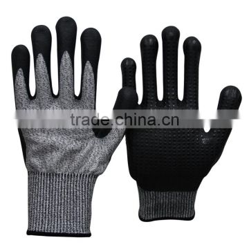 NMSAFETY Best price 13G Black soft textile nitrile Coated HPPE liner cut resistant Safety Work hand Gloves CE certification