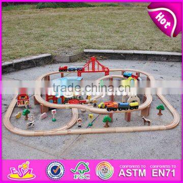 New Style 142 Pcs Children Construction Toy Wooden Toy Train Track W04C072 photo-4