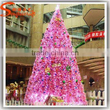 2015 New Product Guangzhou Giant Pvc Led Lighted Pink Christmas Tree Ornament Pine Needle Trees Festival Decoration photo-6