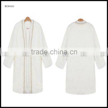 Wholesale New Arrival Women Fashion Tip Dye Fabric Long Fake Fur Lined Coat