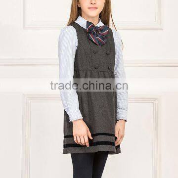 China Manufacture Girls Winter Grey School Uniform Dress photo-3