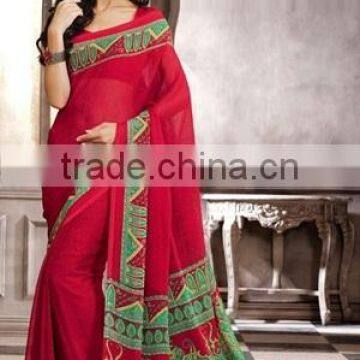 Classical Chiffon Saree in 4 Color photo-4