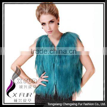 CX-G-B-199B Long Hair 2016 New Genuine Goat Fur Vest