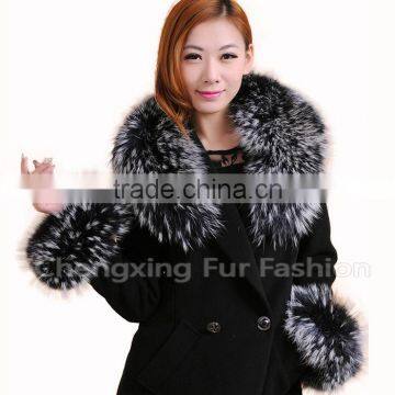 COLLAR-F17B Wholesale Accessories Ladies Raccoon Fox Fur Coat Fur Collar photo-2