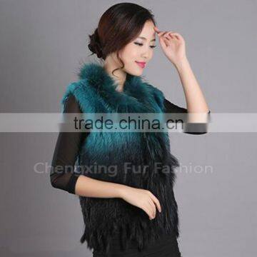 CX-G-B-44A Genuine Rabbit Fur Vest 2016 Winter Coats photo-2