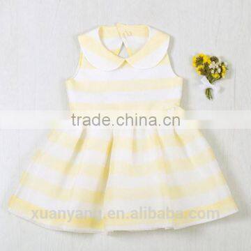 Hot selling sleeveless stripe kids clothing casual baby girls frocks designs children girl dress