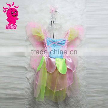 New Arrival High Quality Colorful Kids Party Fairy Dress with Wing Girls Forml Party Dresses