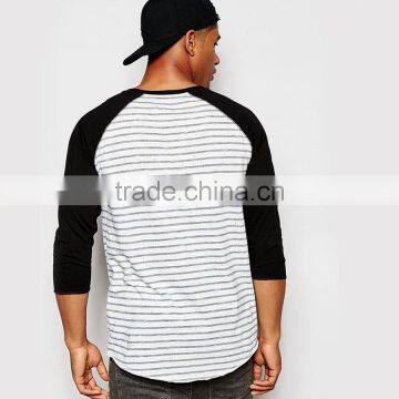 Mens Long Raglan Stripe t Shirt Long Sleeve t Shirt photo-2
