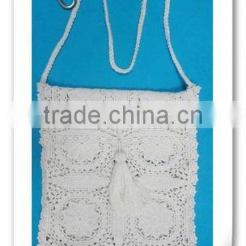 New original design crochet handmade pattern beach felt bag square shoulder bag