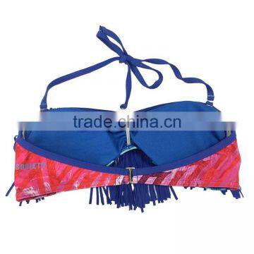 Hot Sale Woman Swimsuit Tassel Design Custom Logo Sexy Mature Bikini photo-3
