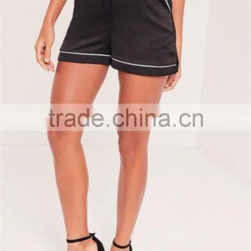 Custom Satin Boxer Shorts Women Plain Black Satin Highwaisted Shorts Wholesale photo-5