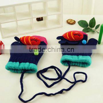 TC13012 Hot Selling Cute Rabbit Fur Gloves for Baby, Cheap Winter Knitted Fleece Fingerless Baby Gloves Wholesale photo-5