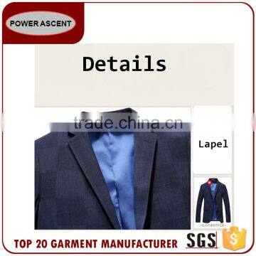 Wholesale Casual Men'S Fashion Check Button Suit Jacket Blazer photo-4