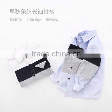 S33472W Long Sleeve Shirts Boys Blouses Breathable Cotton Kids Children Shirts