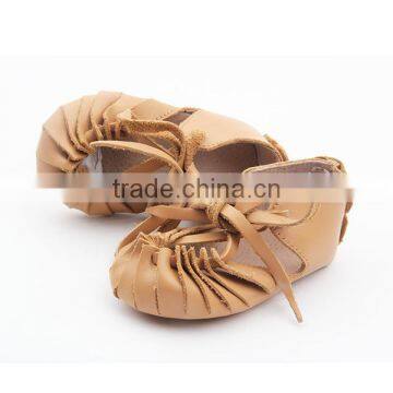 Latest Design Summer Pure Leather Baby Shoes Barefoot Sandals photo-3