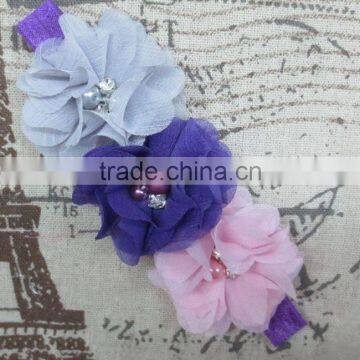 Boutique Cute Baby Girls Pearl Rhinestoned Centered Headband For Kids Hair Accessories photo-5