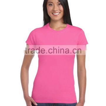 wholesale good quality pure cotton bulk women round neck plain t shirt