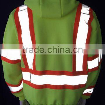 100%polyester Inner Brush Fleece hi Vis Sweatshirt ANSI CLass 3 photo-4
