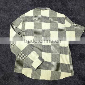 Mens Premium Two Pockets Grey White Checked Cotton Shirts photo-2