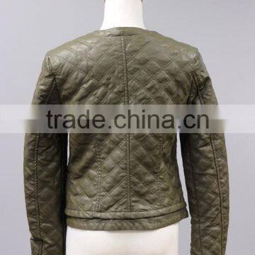 Women's Quilted pu Leather Motorcycle Jackets #LPU8012 photo-2