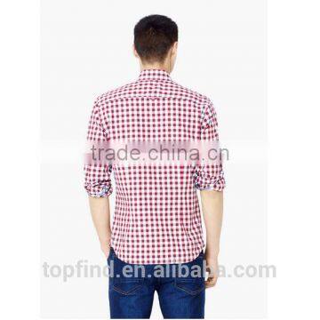 Slim-fit White Button Round Bottom Ginghim Check Cotton Shirt From the Casual Collection photo-2